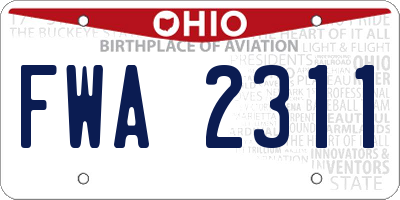 OH license plate FWA2311