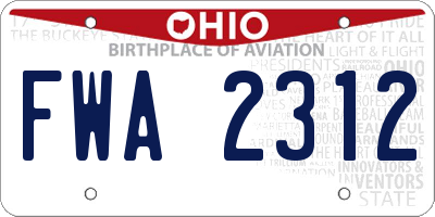 OH license plate FWA2312