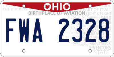OH license plate FWA2328