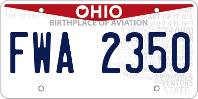 OH license plate FWA2350