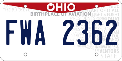OH license plate FWA2362