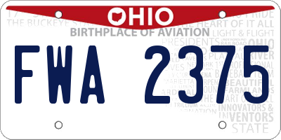 OH license plate FWA2375