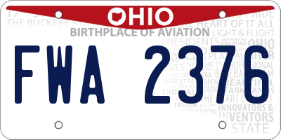 OH license plate FWA2376