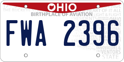 OH license plate FWA2396