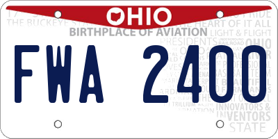OH license plate FWA2400