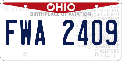 OH license plate FWA2409