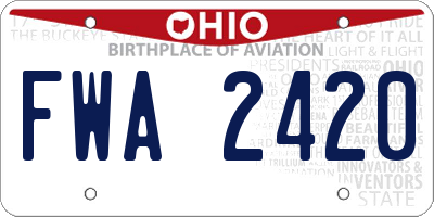 OH license plate FWA2420