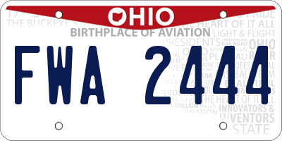 OH license plate FWA2444
