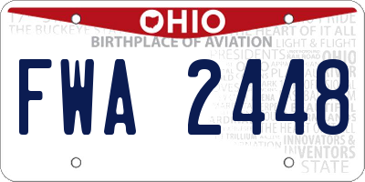 OH license plate FWA2448
