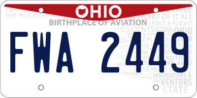 OH license plate FWA2449