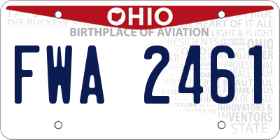 OH license plate FWA2461