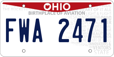 OH license plate FWA2471