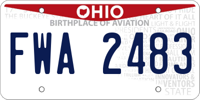 OH license plate FWA2483
