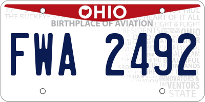 OH license plate FWA2492