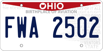 OH license plate FWA2502