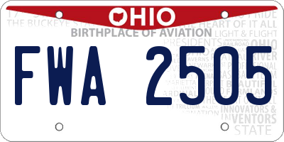 OH license plate FWA2505