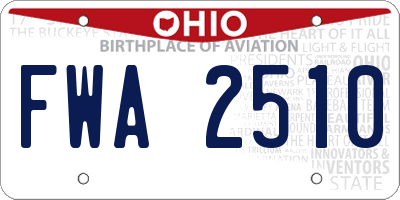 OH license plate FWA2510