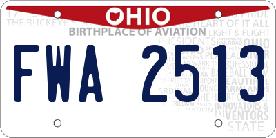 OH license plate FWA2513