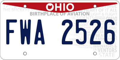 OH license plate FWA2526