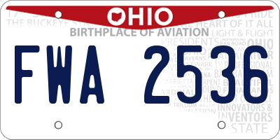 OH license plate FWA2536