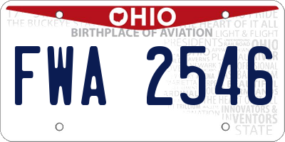 OH license plate FWA2546