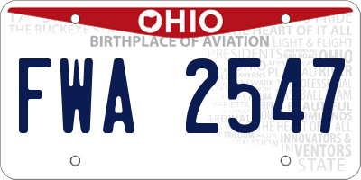 OH license plate FWA2547