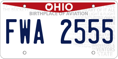 OH license plate FWA2555