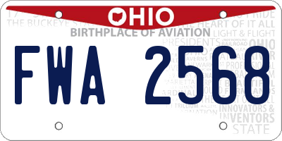 OH license plate FWA2568