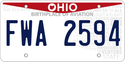 OH license plate FWA2594