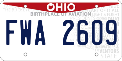 OH license plate FWA2609