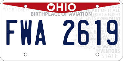 OH license plate FWA2619