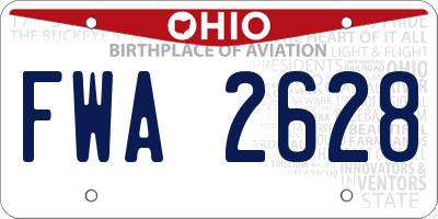 OH license plate FWA2628