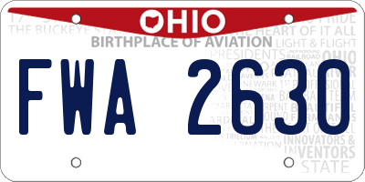 OH license plate FWA2630