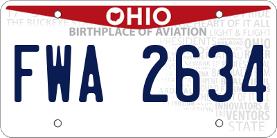 OH license plate FWA2634