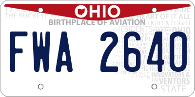 OH license plate FWA2640