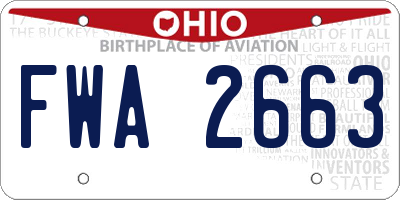 OH license plate FWA2663