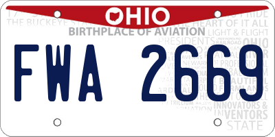 OH license plate FWA2669