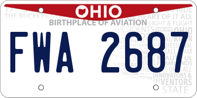 OH license plate FWA2687