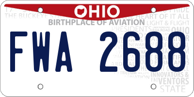 OH license plate FWA2688
