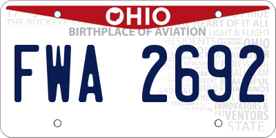 OH license plate FWA2692