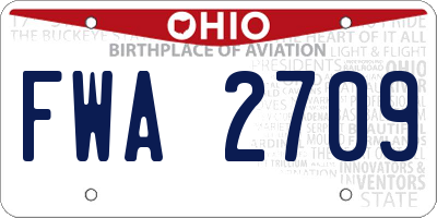 OH license plate FWA2709