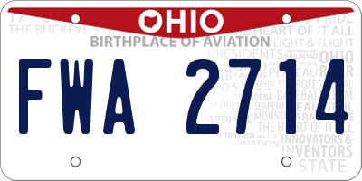 OH license plate FWA2714
