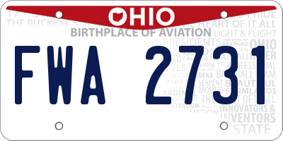 OH license plate FWA2731