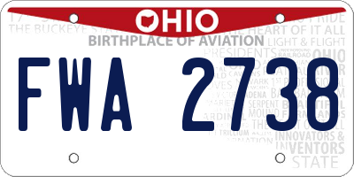OH license plate FWA2738