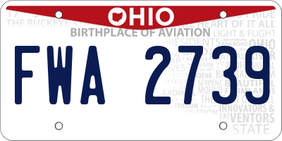 OH license plate FWA2739