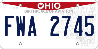 OH license plate FWA2745