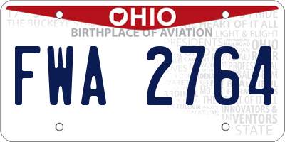 OH license plate FWA2764