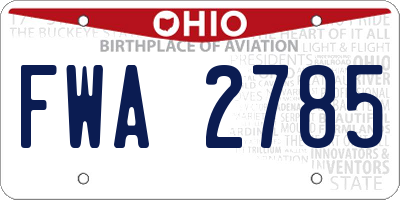 OH license plate FWA2785