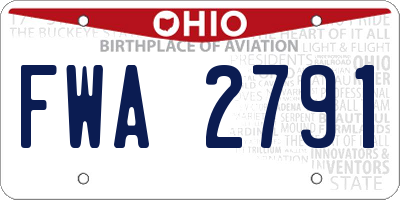 OH license plate FWA2791
