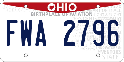 OH license plate FWA2796